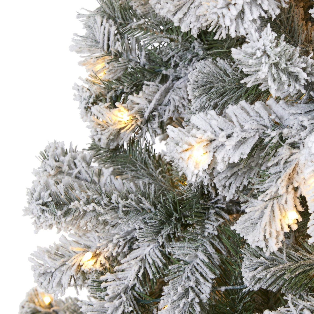 8' Flocked West Virginia Fir Artificial Christmas Tree with 500 Clear LED Lights