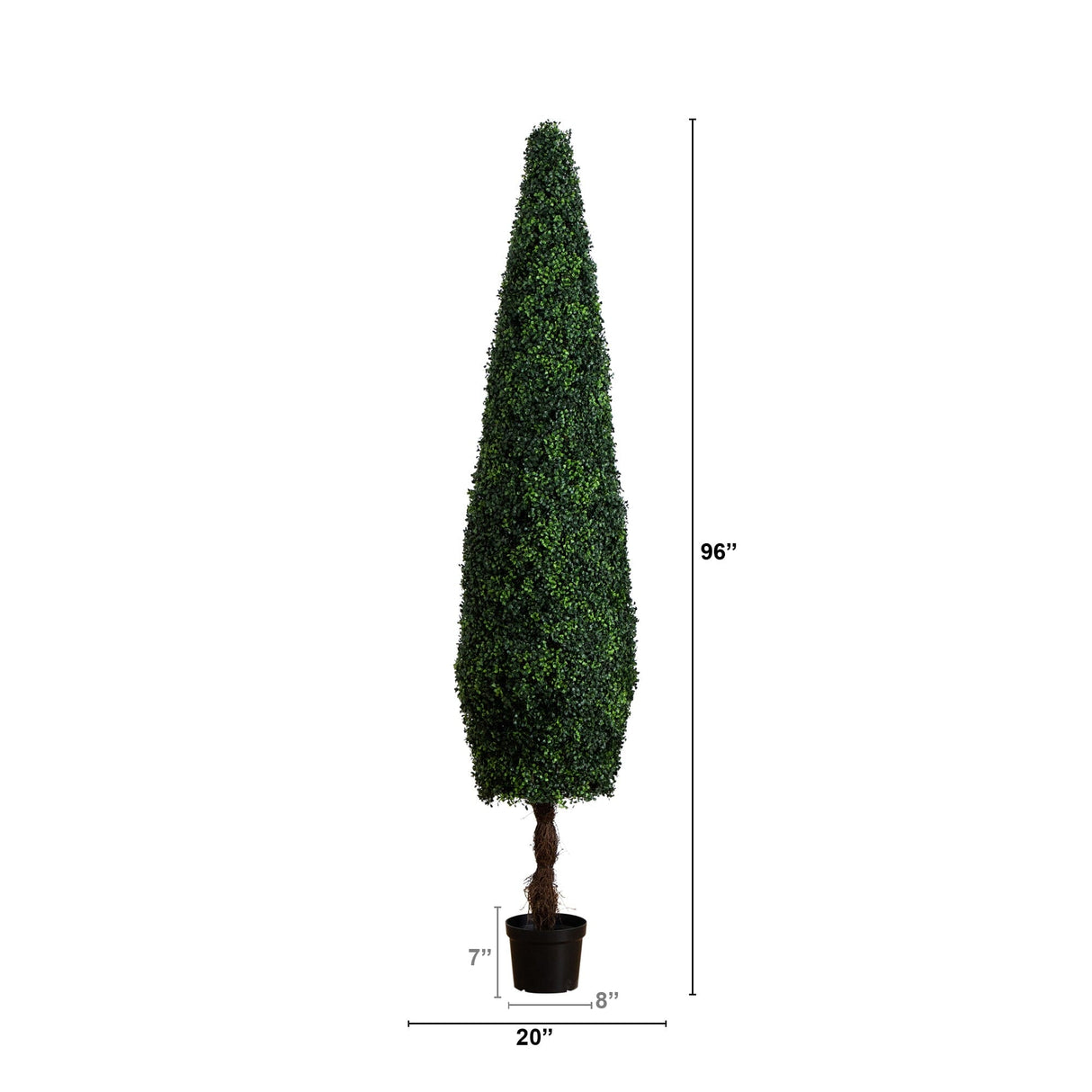 8’ UV Resistant Artificial Boxwood Topiary Cone Tree (Indoor/Outdoor)