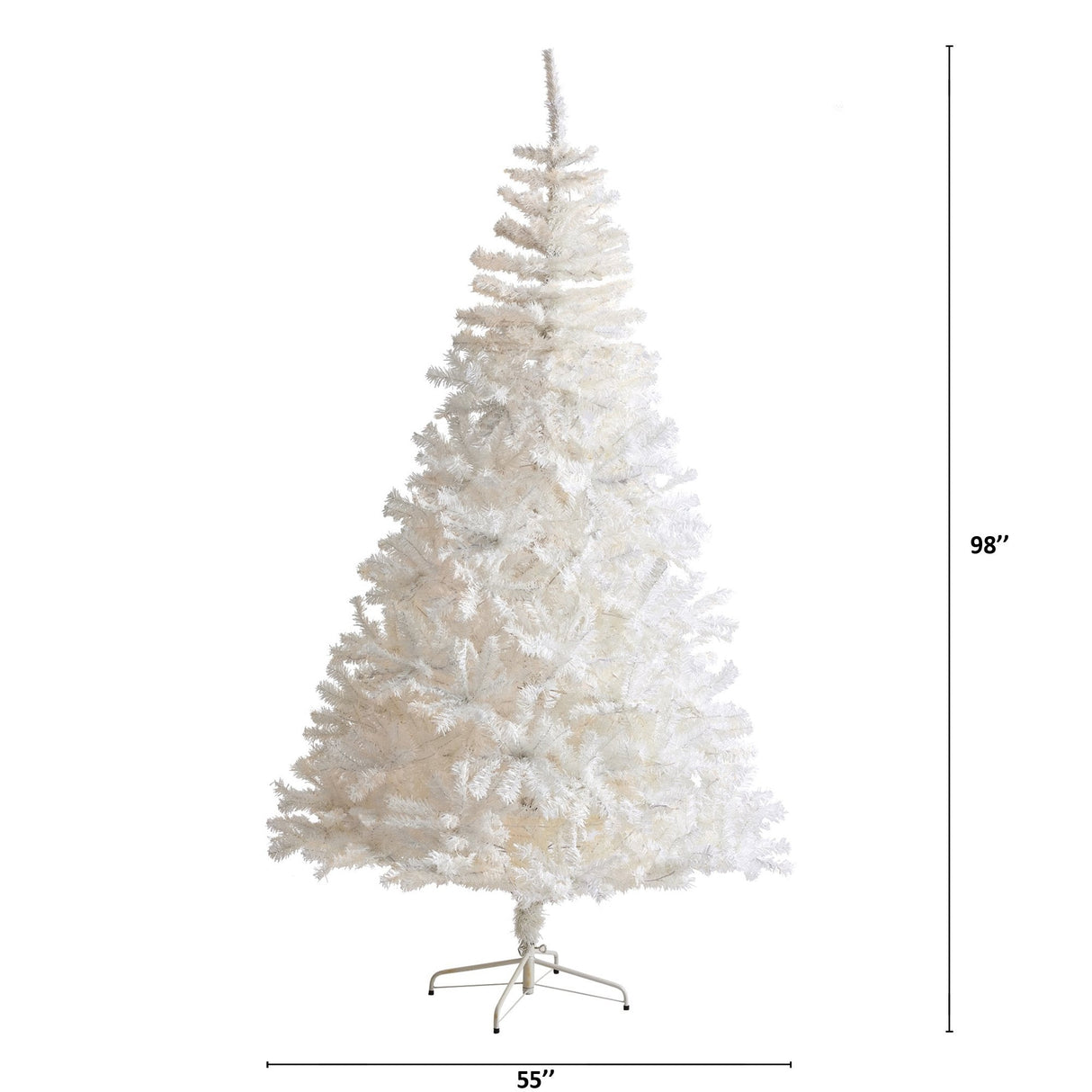 8' White Artificial Christmas Tree with 1500 Bendable Branches