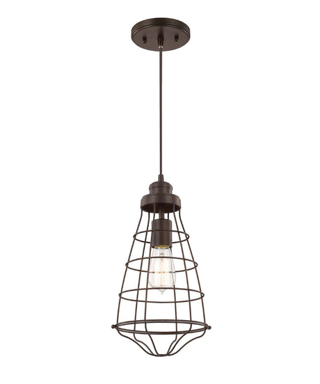 8"W Daudin 1-Light Pendant Burnished Bronze