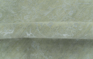 8X10 Fine Hand Knotted Green And Gray Modern abstract Design Wool and Art Silk Rug