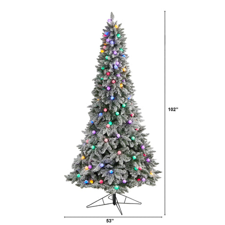 8.5' Flocked British Columbia Mountain Fir Artificial Christmas Tree