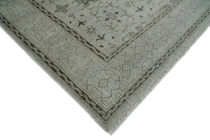 8x10, 9x12 and 10x14 Hand Knotted Wool Blend Silver and Brown Area Rug | EMP7