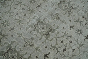 8x10, 9x12 and 10x14 Hand Knotted Wool Blend Silver and Brown Area Rug | EMP7