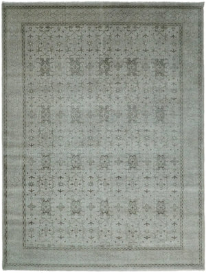 8x10, 9x12 and 10x14 Hand Knotted Wool Blend Silver and Brown Area Rug | EMP7
