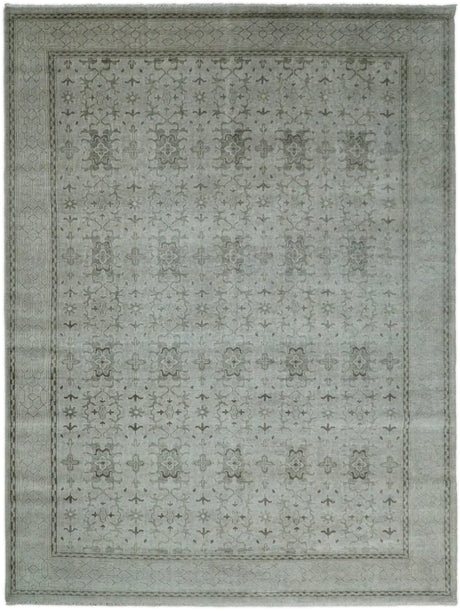 8x10, 9x12 and 10x14 Hand Knotted Wool Blend Silver and Brown Area Rug | EMP7