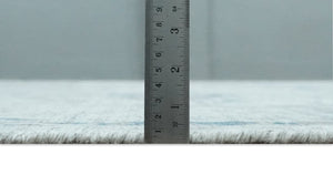 8x10 Aqua, Ivory and Silver Traditional Handmade Wool Area Rug