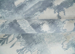 8x10 Beige and Gray Modern Abstract Handmade Fine Art Silk Area Rug