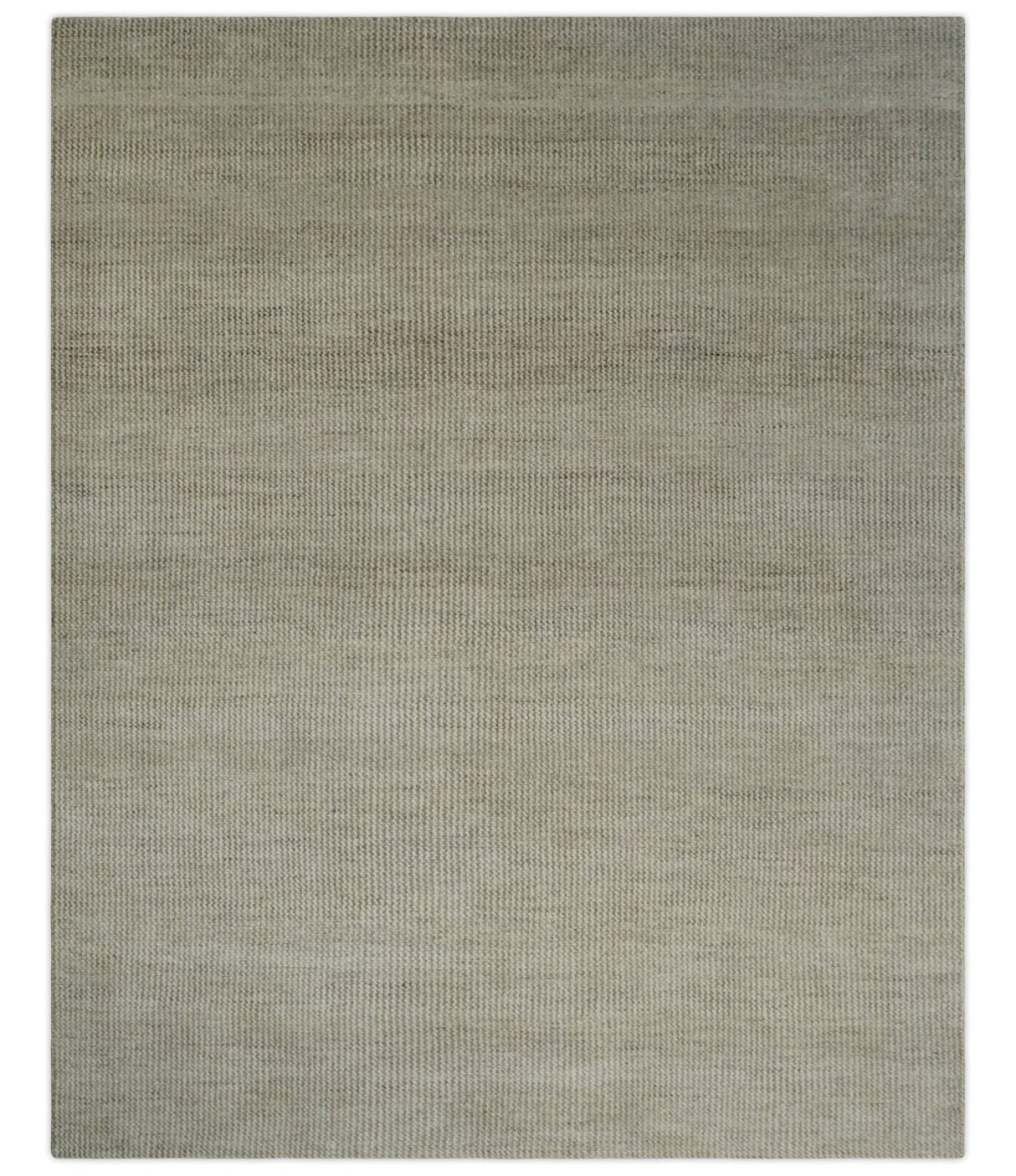 8x10 Beige and Ivory Hand Knotted Rug Contemporary area Rug