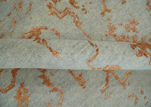 8x10 Beige and Peach Modern Abstract Hand Knotted Wool and Bamboo Silk Area Rug