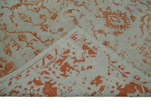 8x10 Beige and Peach Modern Abstract Hand Knotted Wool and Bamboo Silk Area Rug