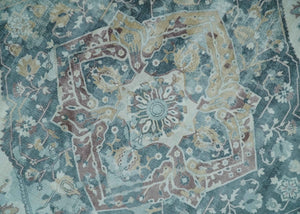 8x10 Gray, Beige and Brown Traditional Vintage Style Hand Tufted Art Silk Area Rug