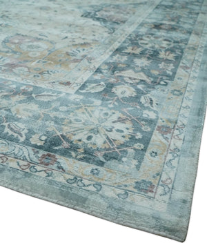 8x10 Gray, Beige and Brown Traditional Vintage Style Hand Tufted Art Silk Area Rug
