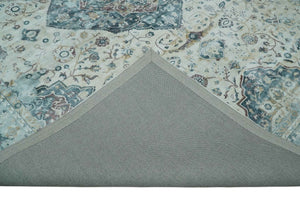 8x10 Gray, Beige and Brown Traditional Vintage Style Hand Tufted Art Silk Area Rug