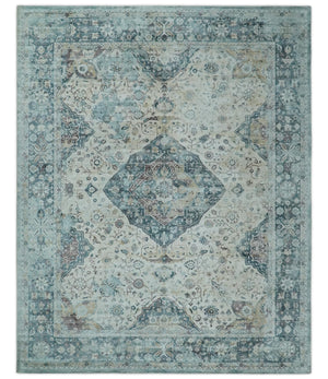 8x10 Gray, Beige and Brown Traditional Vintage Style Hand Tufted Art Silk Area Rug