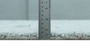 8x10 Gray and Silver Geometrical Pattern Handmade Wool Area Rug