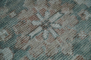 8x10 Green and Ivory Rug | Handmade Floral Area rug made with wool blended with art silk Low Pile | PR03