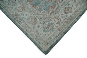 8x10 Green and Ivory Rug | Handmade Floral Area rug made with wool blended with art silk Low Pile | PR03