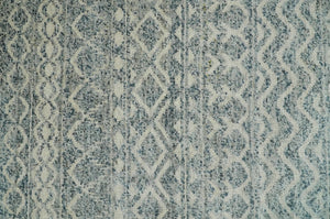 8x10 Hand Knotted Beige, Gray and Blue Modern Contemporary Southwestern Tribal Trellis Recycled Silk Area Rug | OP44