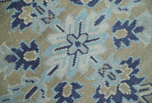 8x10 Hand Knotted Heriz Serapi Blue, Beige and Brown Traditional Antique Persian Area Rug | AC29810