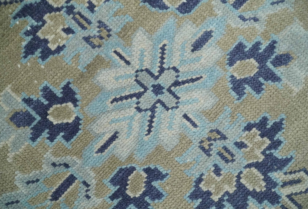 8x10 Hand Knotted Heriz Serapi Blue, Beige and Brown Traditional Antique Persian Area Rug | AC29810