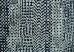 8x10 Hand Knotted Modern Geometric Trellis Scandinavian Blue, Ivory and Silver Wool Area Rug | TRDCP938810