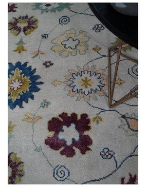 8x10 Hand Knotted Silver and Brown Traditional Vintage Persian Style Antique Wool Rug | TRDCP759810