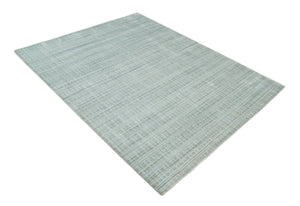 8x10 Hand Made Shaded Scandinavian White, Camel and Gray Blended Wool Flatwoven Area Rug | KE25