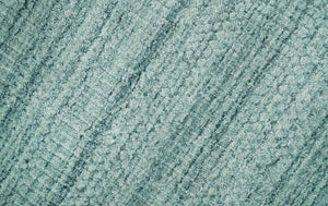 8x10 Hand Made Silver and Teal Solid Scandinavian Blended Wool Flatwoven Area Rug | KE27