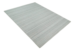 8x10 Hand Made Solid Camel, Ivory and Brown Scandinavian Blended Wool Flatwoven Area Rug | KE24