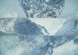 8x10 Ivory, Aqua and Blue Modern Abstract Hand Tufted Wool and Art Silk Area Rug