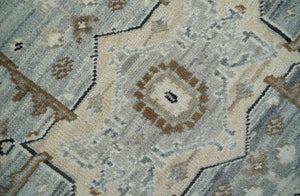 8x10 Ivory, Beige and Silver Traditional Hand Knotted Wool Area Rug
