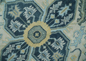 8x10 Ivory, Blue and Beige Heriz Serapi Traditional Persian Antique Hand Knotted Wool Area Rug | TRDCP1117810