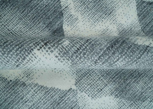8x10 Ivory, Silver and Gray Modern Geometrical Handmade Art Silk Area Rug