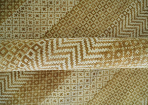 8x10 Modern Geometric Trellis Scandinavian Hand Knotted Beige, Camel and Ivory Wool Area Rug