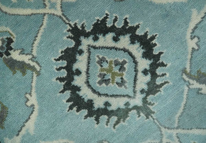 8x10 Premium Blue, Ivory and Green Traditional Floral Hand knotted wool Area Rug