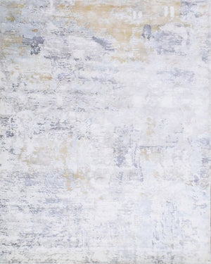 8x10 Rug, Abstract Blue and Ivory Rug made with Viscose Art Silk, Living, Dinning and Bedroom Rug | TRD030OP