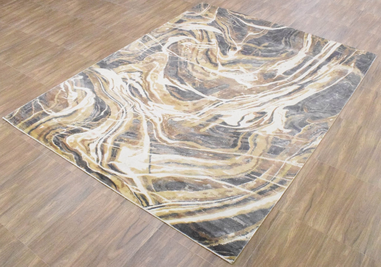 8x10 Rug, Bronze and Gray Rug, One of a Kind Rug