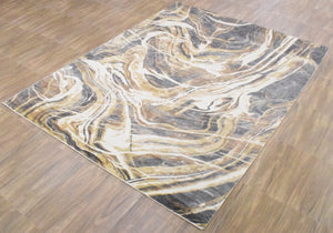 8x10 Rug, Bronze and Gray Rug, One of a Kind Rug