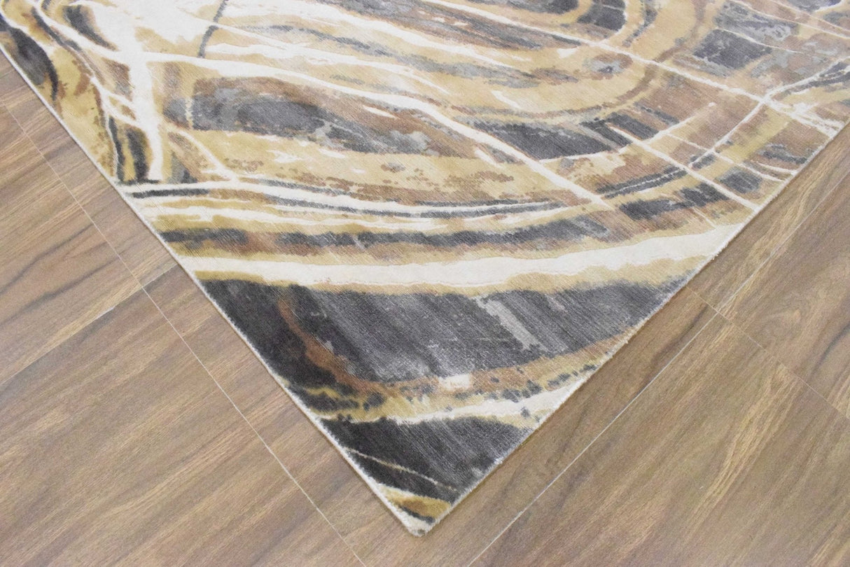 8x10 Rug, Bronze and Gray Rug, One of a Kind Rug