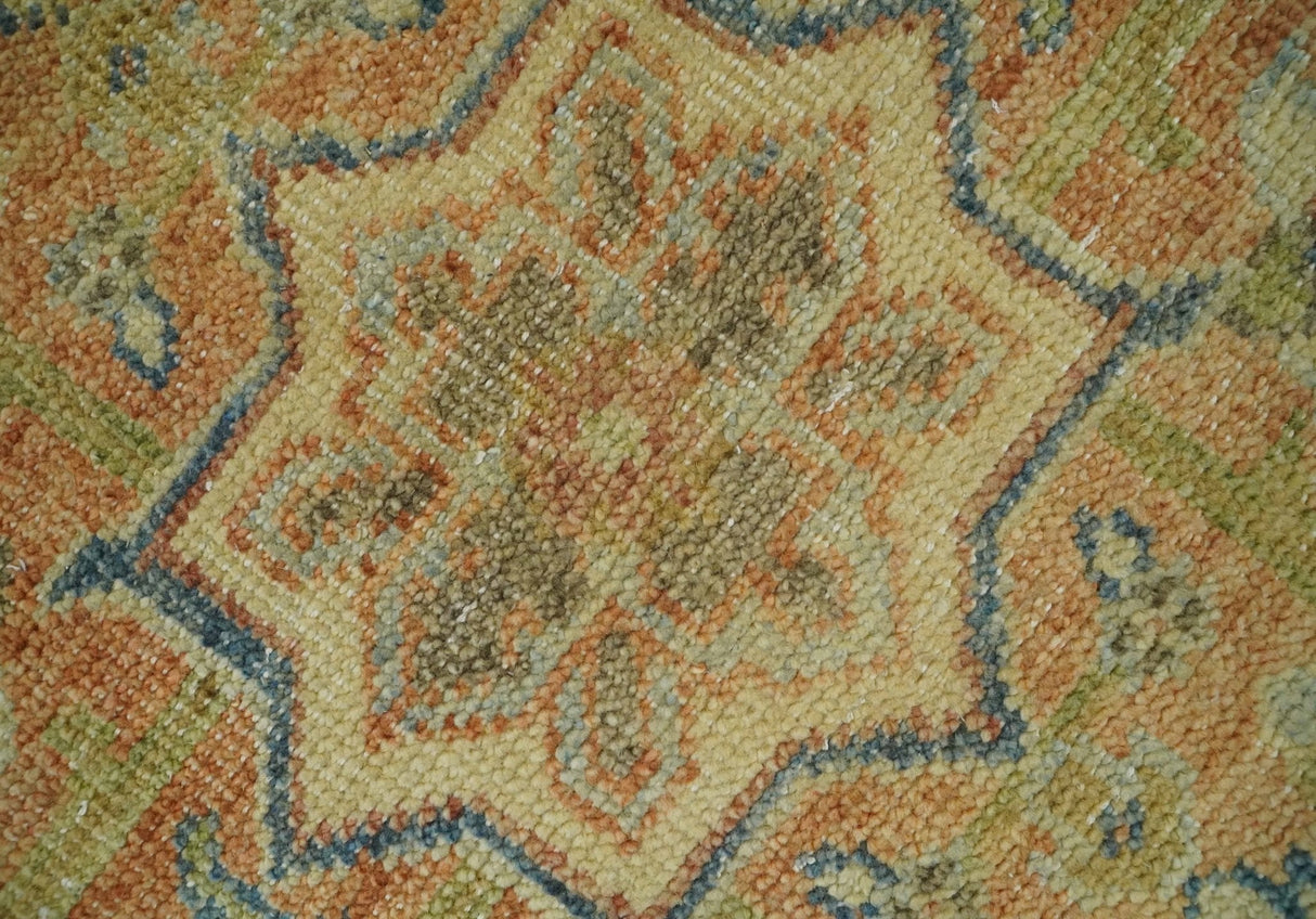 8x10 Rust, Gray and Beige Traditional Vintage Style Hand Knotted Wool Area Rug