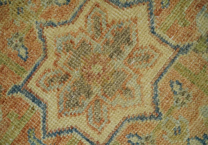8x10 Rust, Gray and Beige Traditional Vintage Style Hand Knotted Wool Area Rug