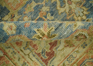 8x10 Rust, Gray and Beige Traditional Vintage Style Hand Knotted Wool Area Rug