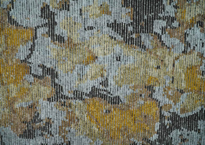 8x10 Silver, Charcoal and Gold Modern Abstract Handmade Wool and Art Silk Area Rug