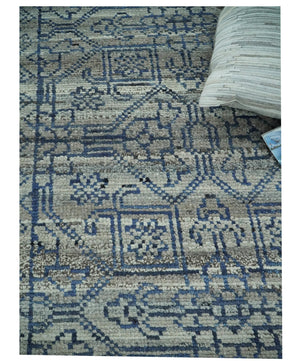 8x10 Silver, Gray and Blue Traditional Persian Minimal Area Rug | TRD43580810