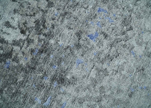 8x10 Silver, Ivory and Charcoal Modern Abstract Handmade Bamboo Silk Area Rug