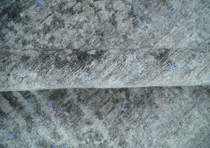 8x10 Silver, Ivory and Charcoal Modern Abstract Handmade Bamboo Silk Area Rug