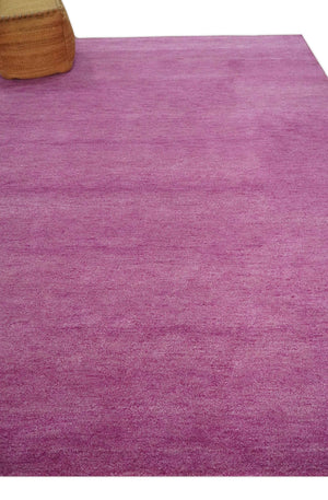 8x10 Solid Purple Woolen Hand Tufted wool area Rug
