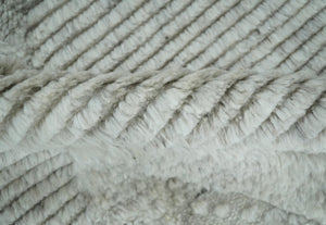 8x10 carved Texture Silver and Charcoal Geometrical hand knotted wool Area rug