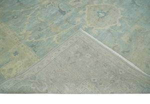 8x11 Hand Knotted Silver and Beige Traditional Wool Area Rug, Kids, Living Room and Bedroom Rug